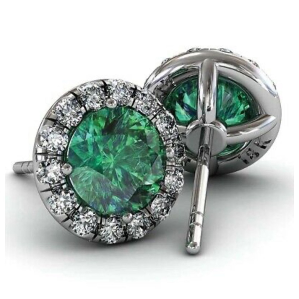 New Sterling silver diamond earrings